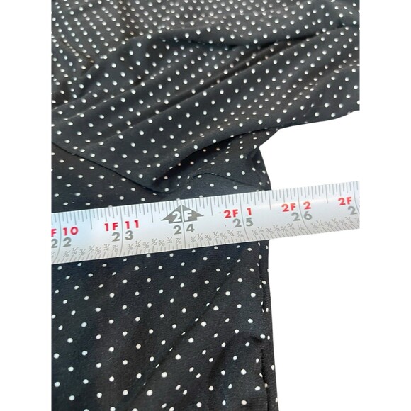 Carmen Black White Small Polka Dot FlutterSleeve Top 3X Plus Stretch Blouse NWT - Picture 7 of 12